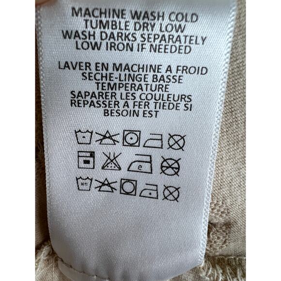 Eri + Ali  Top Beige Pointelle Knit Crochet V-Neck Long Bell Sleeve Boho Top XS - Picture 10 of 10